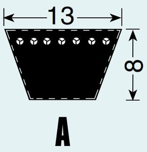 Fenner A34 Poly F Plus PB Classical Vbelt (Length 34 inch, Width 13 mm, Thickness 8 mm)