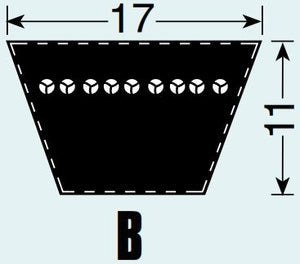 Fenner B108 Poly F Plus PB Classical Vbelt (Length 108 inch, Width 17 mm, Thickness 11 mm)